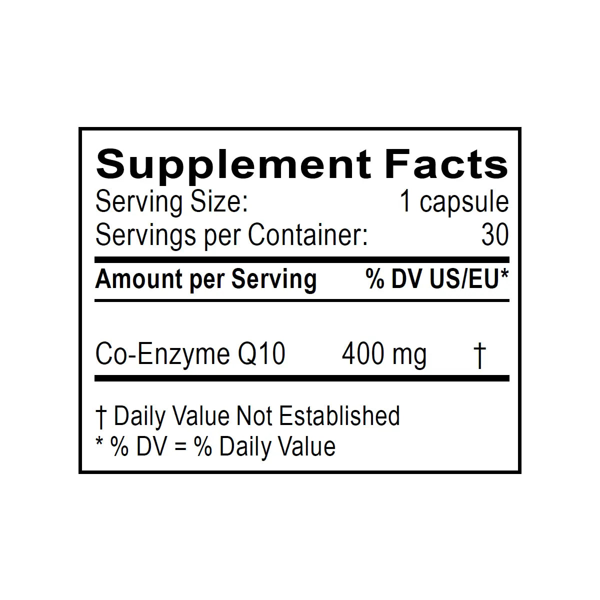 co-enzima q10 informacion nutricional